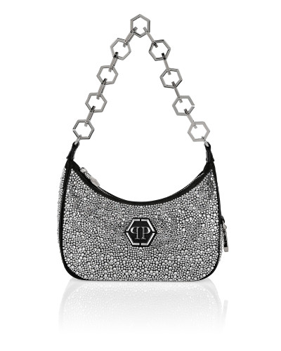 Leather Shoulder Bag Crystal