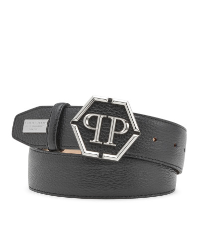 Leather Belt Hexagon