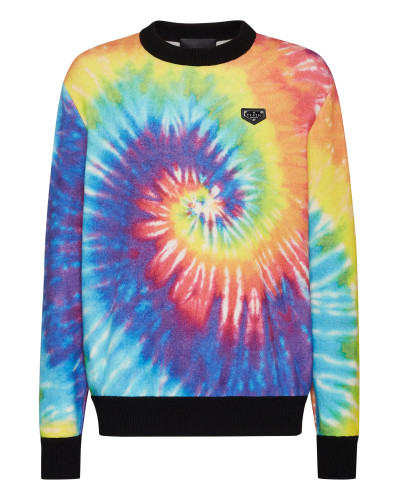 Cashmere Pullover Round Neck LS Tie dye