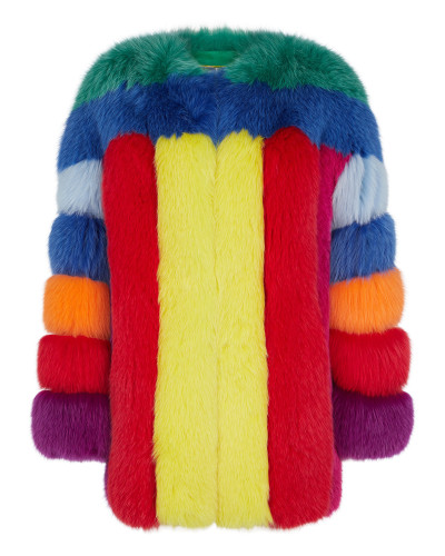 Fox fur Jacket Colorful