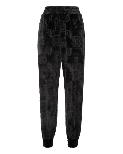 Velvet Jogging Trousers Lasered Monogram