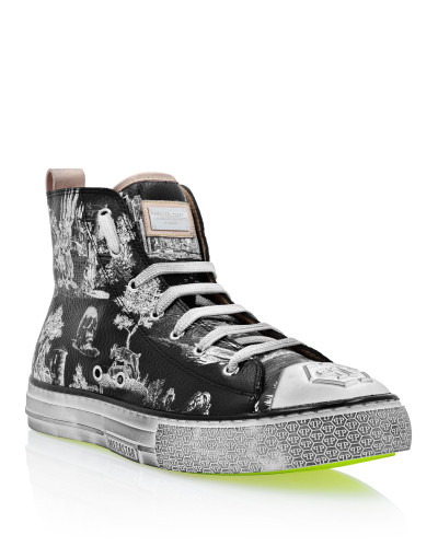 Vintage Leather Hi-Top Sneakers Megastar En PLEIN air