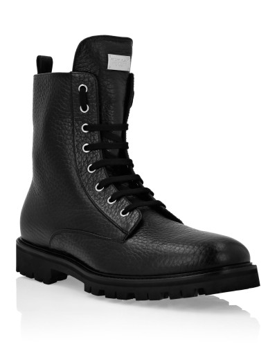 Leather Boots Low Flat stars Studs