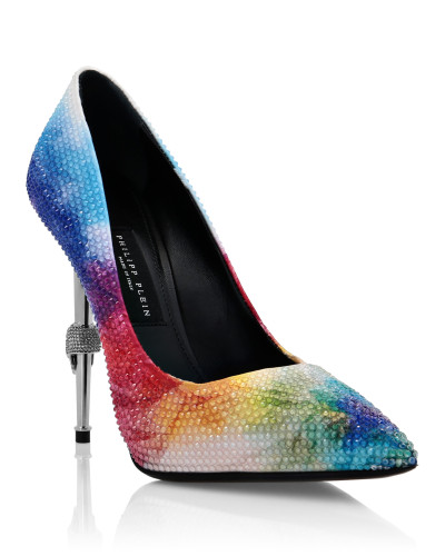 Satin Decollete Hi-Heels Tie dye