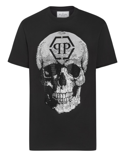 T-shirt Round Neck SS Skull with Crystals