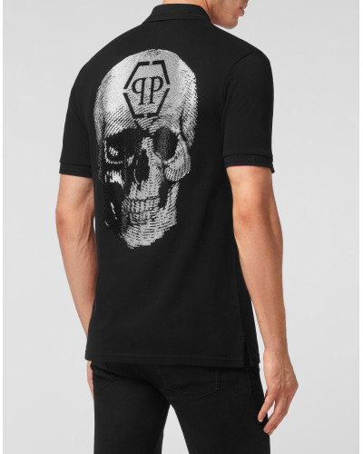 Slim Fit Polo shirt SS Skull with Crystals