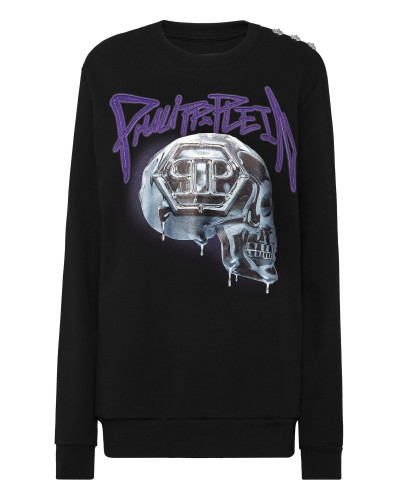 Sweatshirt Roundneck Oversize Skull