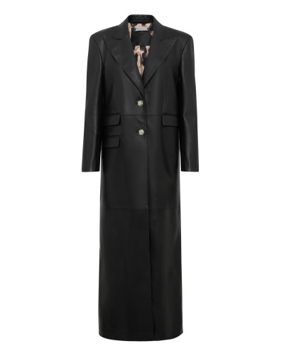 Leather Extra Long Coat