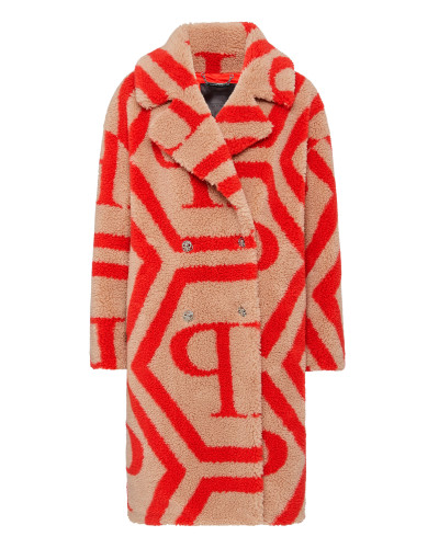 Eco Fur Long Coat Monogram