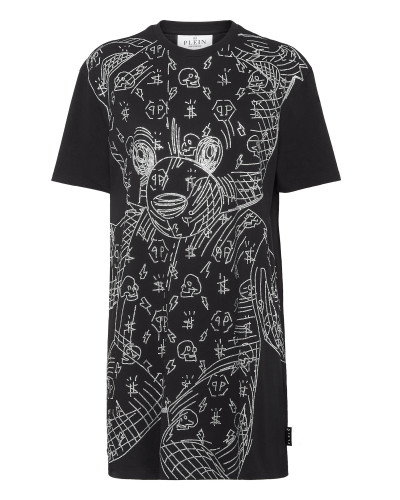 T-shirt Short Dresses Teddy Bear with Crystals