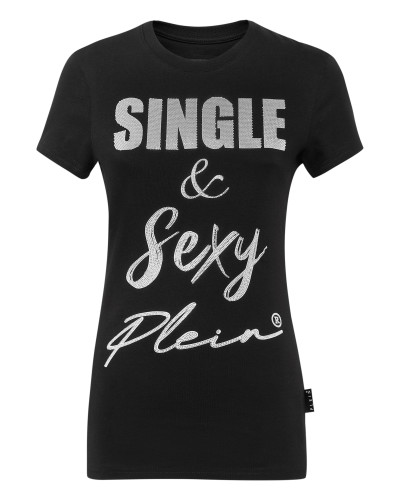 T-shirt Round Neck SS Sexy Pure Fit  with Crystals