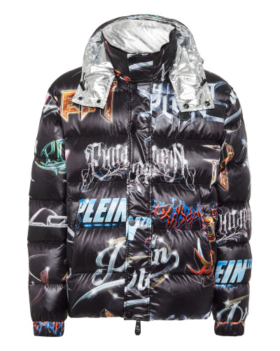 Nylon Puffer Jacket Lettering