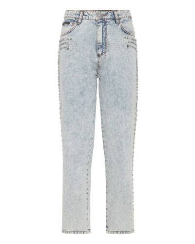 Denim Trousers Mom Fit Studs & Stones