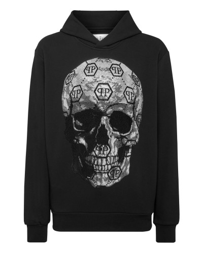 Hoodie Sweatshirt Skull strass