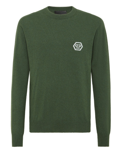 Pullover Round Neck Long-Sleeve Hexagon