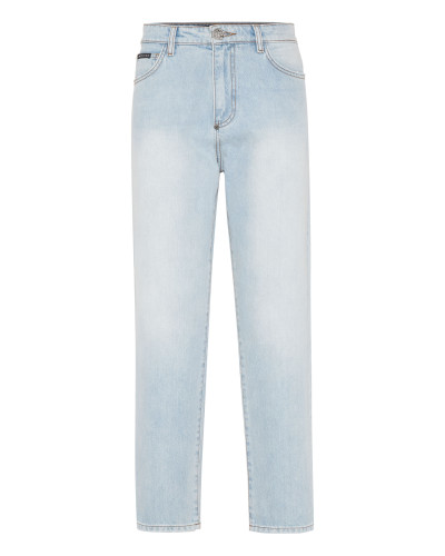 Denim Trousers Mom Fit Hexagon