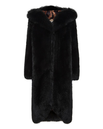 Fox Fur Oversize Coat Long