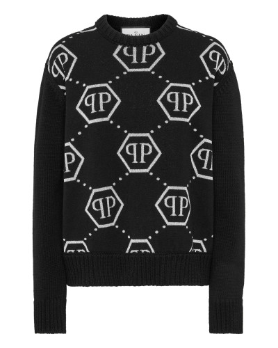 Pullover Round Neck Strass Monogram