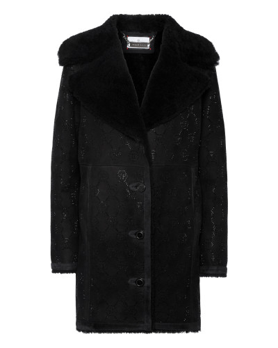 Shearling Oversize Coat Strass Monogram