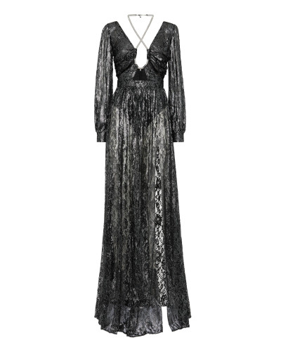 Crystal Lace Long Dress