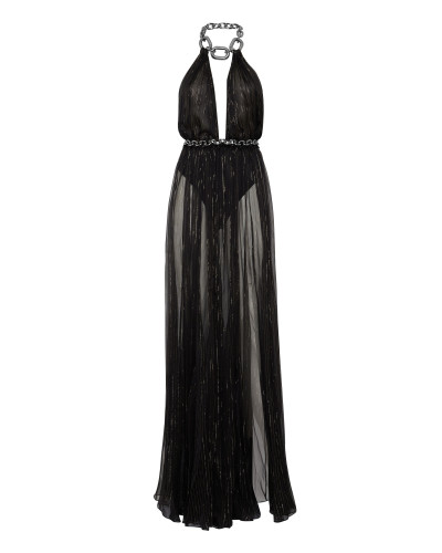 Chiffon Woven Chain Long Dress