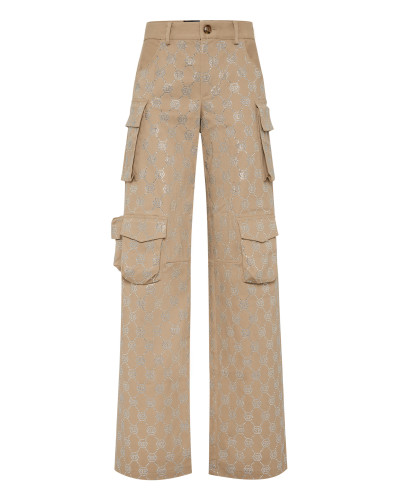 Long Trousers Cargo Fit Strass Monogram