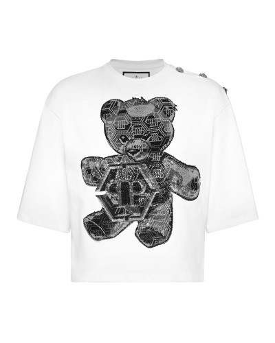 Cropped T-shirt  Strass Teddy Bear