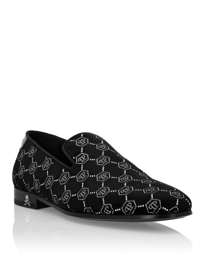 Velvet Loafers Strass Monogram