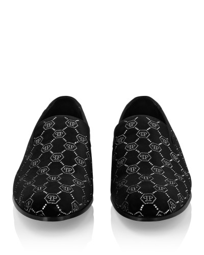 Velvet Loafers Strass Monogram