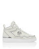 Python Leather Mid-Top Sneakers Studs