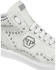 Python Leather Mid-Top Sneakers Studs