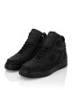 Python Leather Mid-Top Sneakers Studs