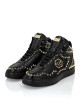 Python Leather Mid-Top Sneakers Studs