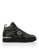 Python Leather Mid-Top Sneakers Studs