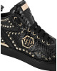 Python Leather Mid-Top Sneakers Studs