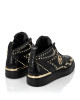 Python Leather Mid-Top Sneakers Studs