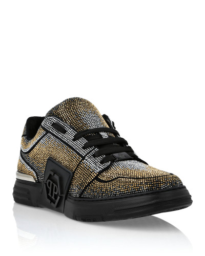 Suede Lo-Top Sneakers Strass Hexagon