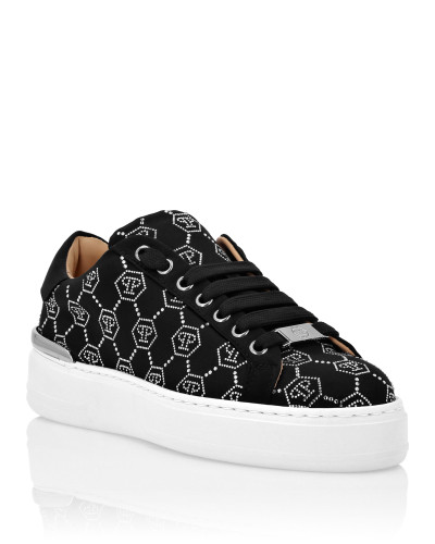 Satin Lo-Top Sneakers Strass Monogram