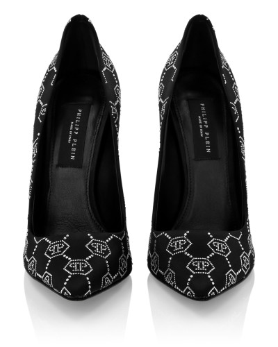 Satin Decollete Hi-Heels Strass Monogram