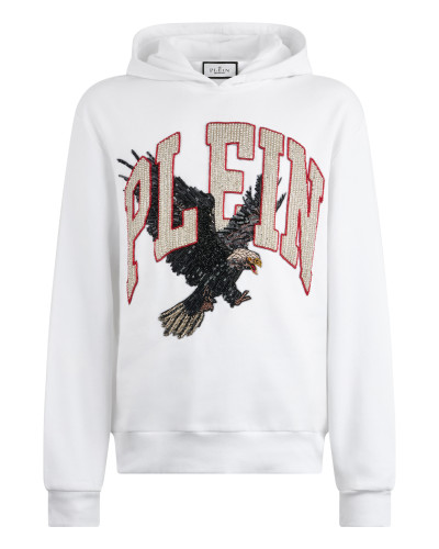 Washed Hoodie Sweatshirt Plein Eagle