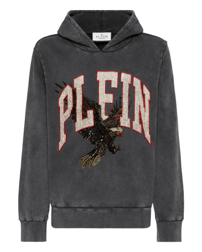 Washed Hoodie Sweatshirt Plein Eagle