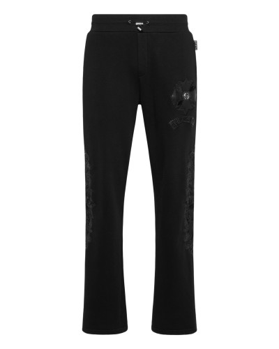 Jogging Pants with Leather Inserts Chrome Crest