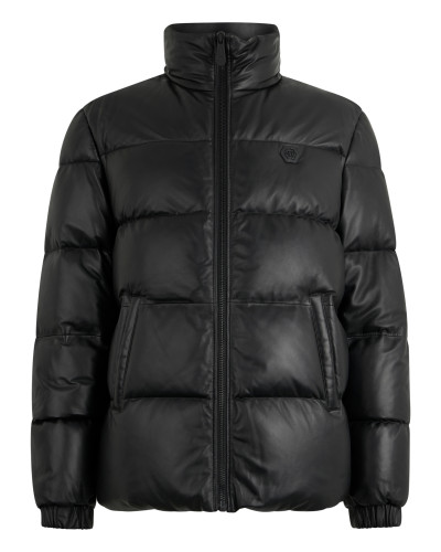 Leather Puffer Jacket Late Checkout