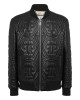 Embossed Leather Bomber Monogram