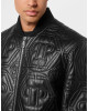Embossed Leather Bomber Monogram