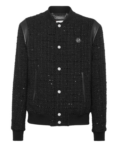 Embroidered Tweed Bomber Plein Hotel