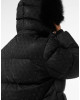 Mid Length Down Jacket with Fur Monogram Strass