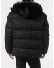Mid Length Down Jacket with Fur Monogram Strass