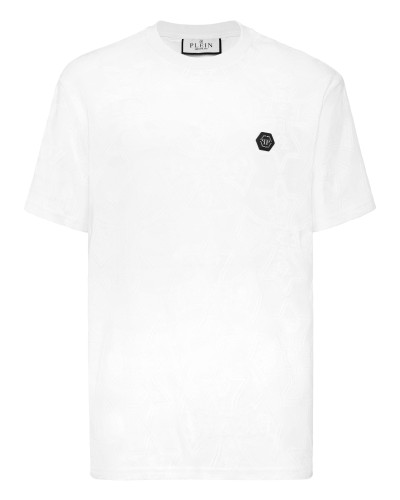 Round Neck Jacquard T-Shirt Crest