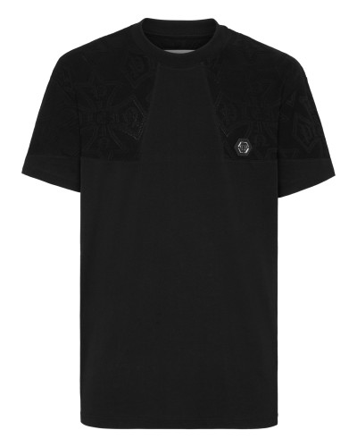 Round Neck T-Shirt Jacquard Crest Cut